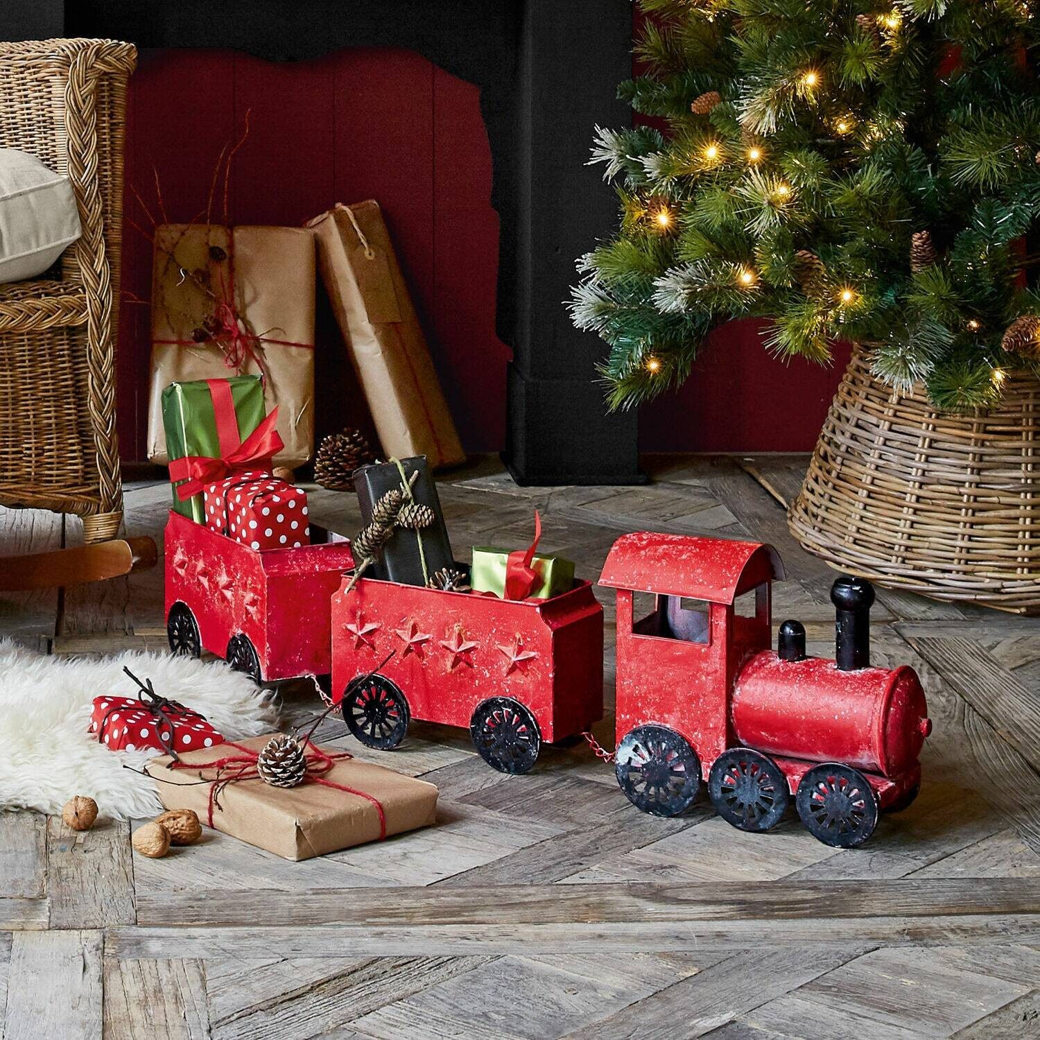 Mirabeau Dekofigur Deko-Zug Ayene rot/schwarz günstig online kaufen