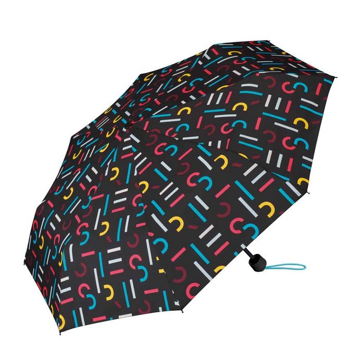 HAPPY RAIN Geldbörse Happy Rain Taschenschirm mit Shopper supermini letterjam multicolor (Stück 1-tlg. Stück) Freizeit modisch