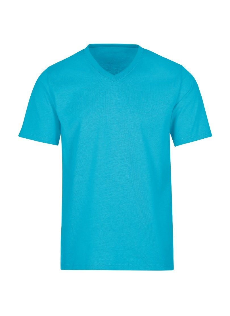 Trigema T-Shirt TRIGEMA DELUXE Baumwolle V-Shirt azur