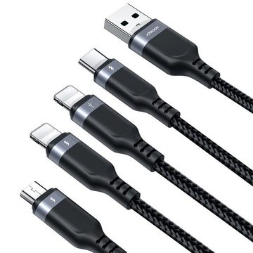 JOYROOM 4in1 USB-Kabel USB-A - USB-C / 2 x iPhone / Micro zum Laden 1,2 m Smartphone-Kabel