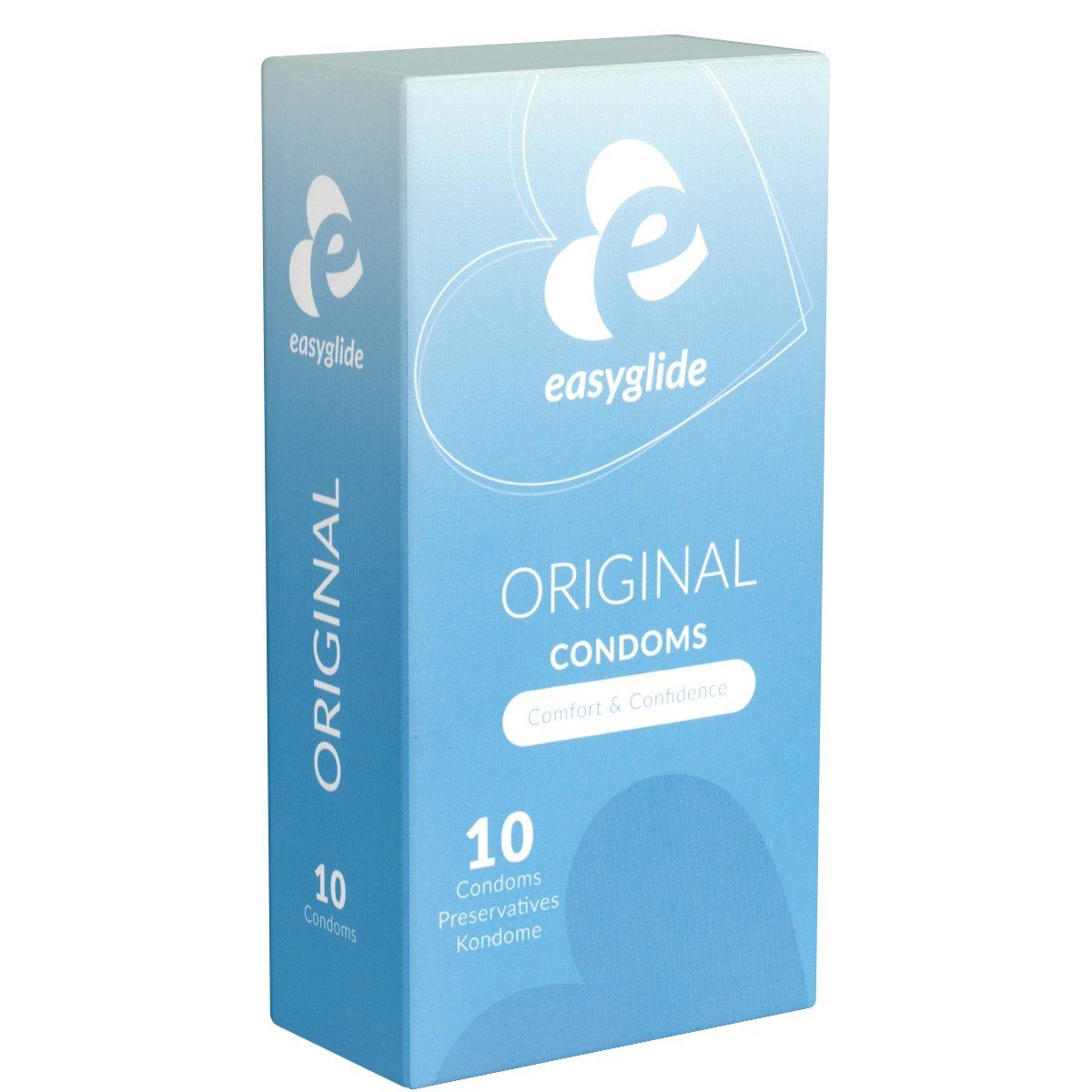 EasyGlide Kondome Original Packung mit, 10 St., natürliche Kondome für ultimative Intimität, anatomische Standard-Kondome