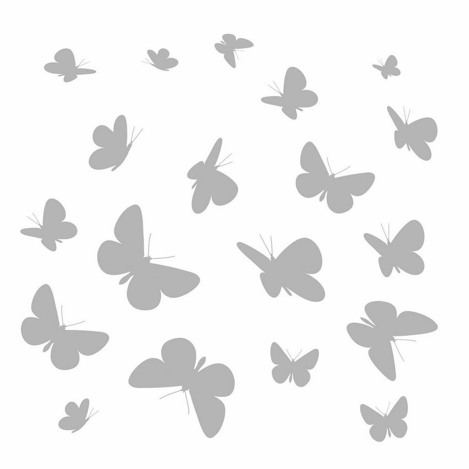 Komar Fensterbild Schmetterlinge, 31x31 cm, selbsthaftend, Sie können immer  wieder neu platziert werden