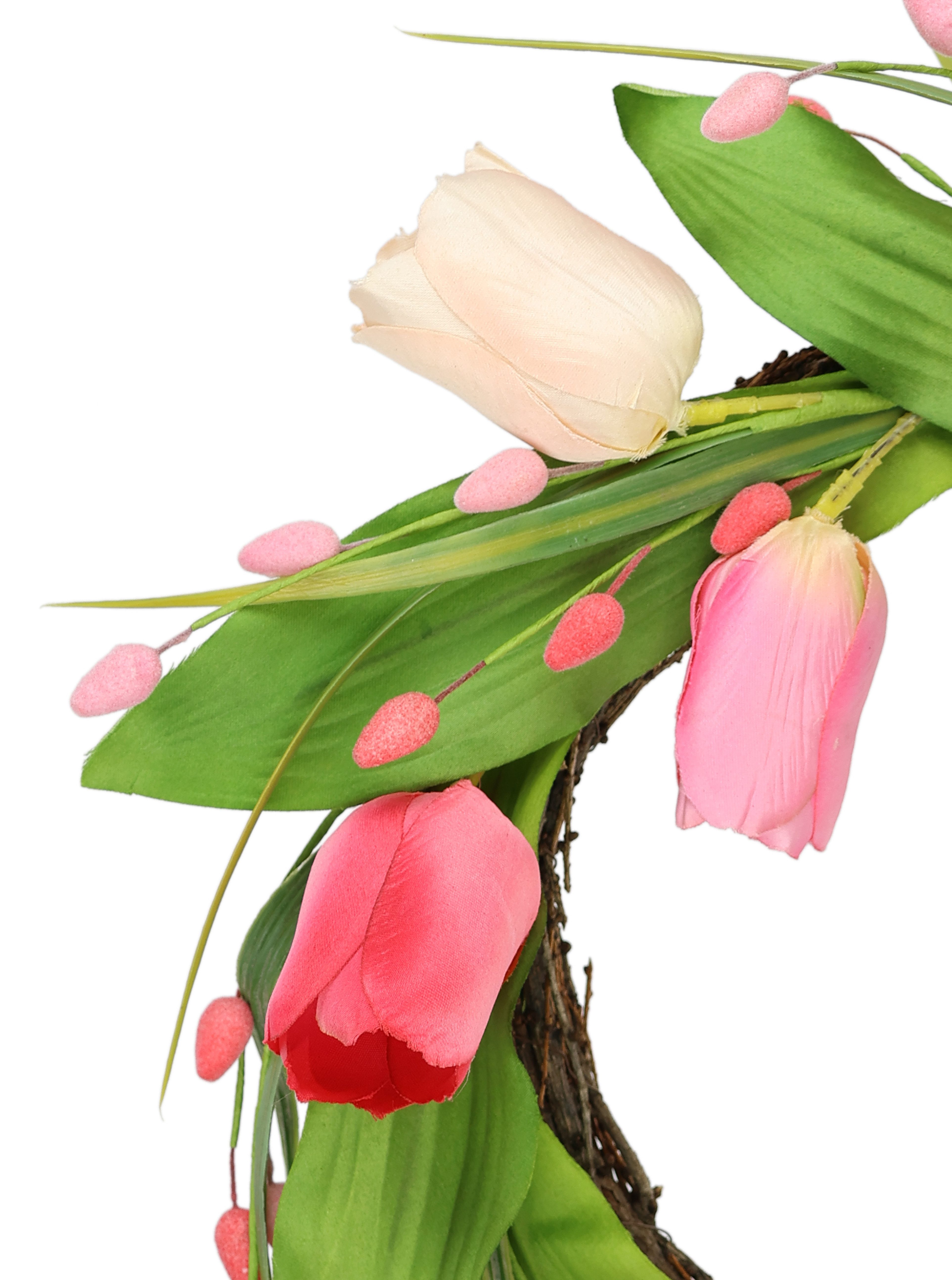 Kunstkranz Tulpenkranz, I.GE.A., Höhe 10 cm, Kränze Türkranz Frühlingskranz Osterkranz Osterdeko Blumenkranz
