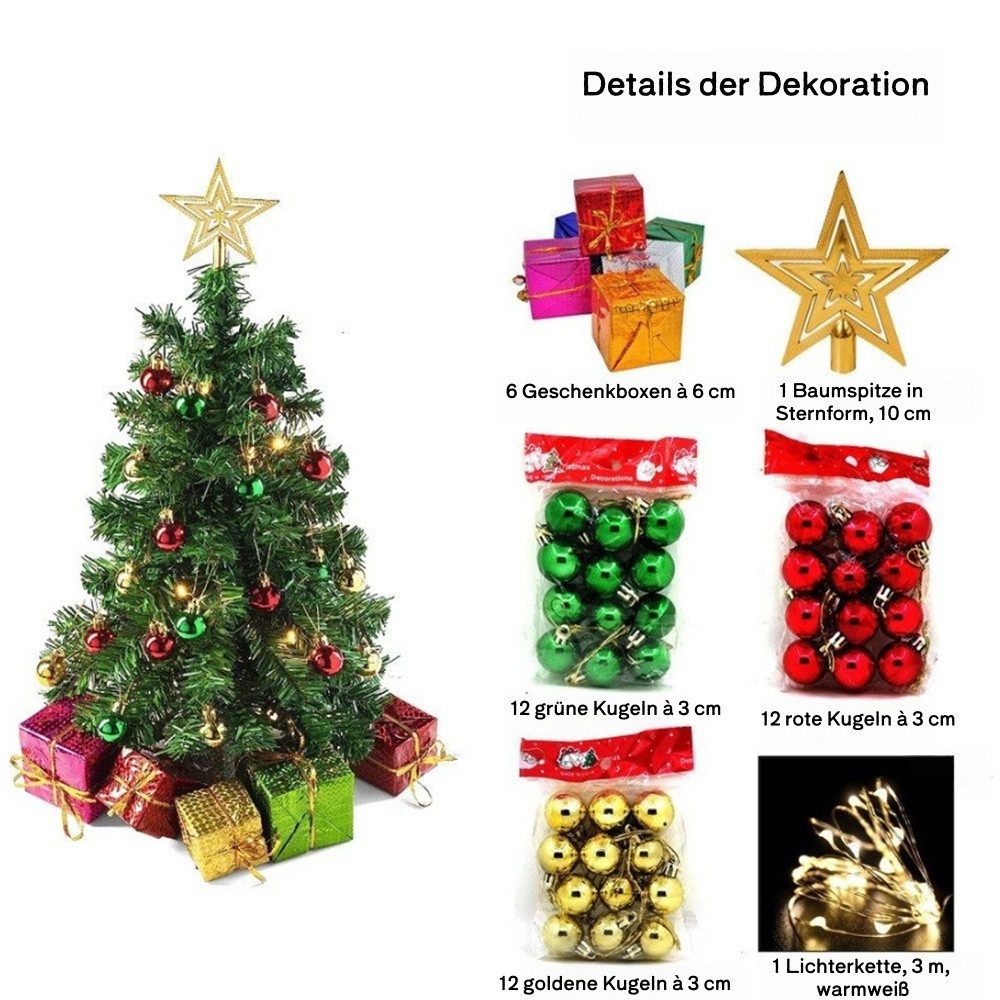 Bomiclss Künstlicher Weihnachtsbaum 45cm Mini Weihnachtsbaum,künstlich Weihnachtsbaum, für Festtagsdekoration, indoor outdoor geeignet für Tisch Partydécor – Bild 2 von 5