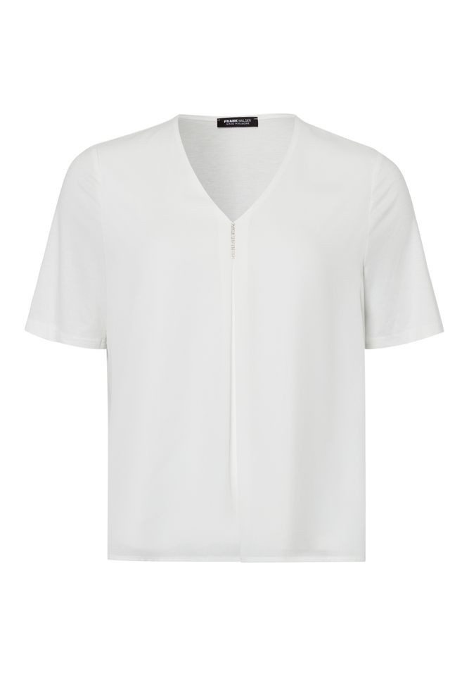 Blusenshirt - Blusen - Kurzarmshirt - Kurzarmbluse  ELEMENTS mit edlem Schmuckban