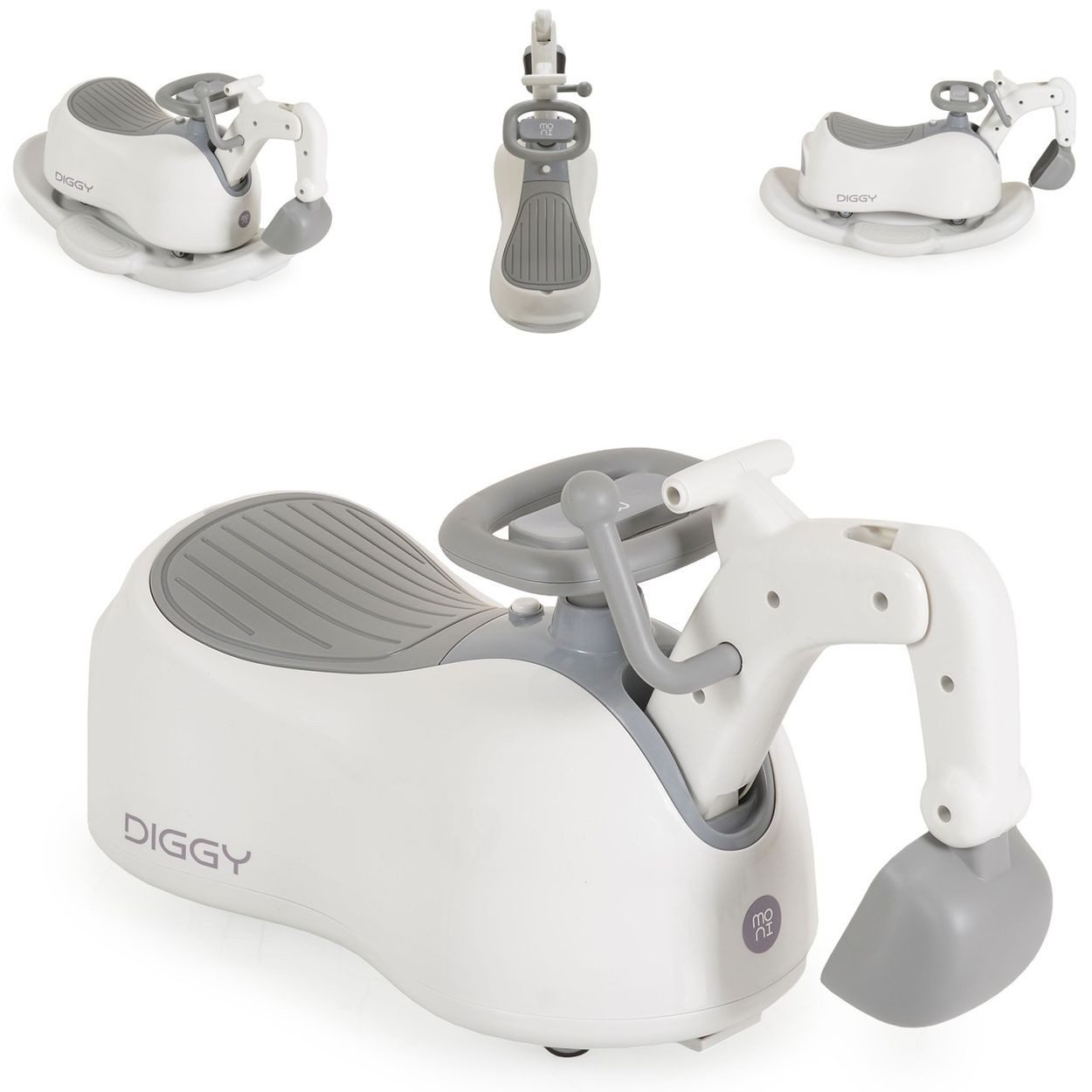 Moni Töpfchen Töpfchen 4 in 1 Diggy Bagger, Rutscher, Schaukelspielzeug, Licht, Musik