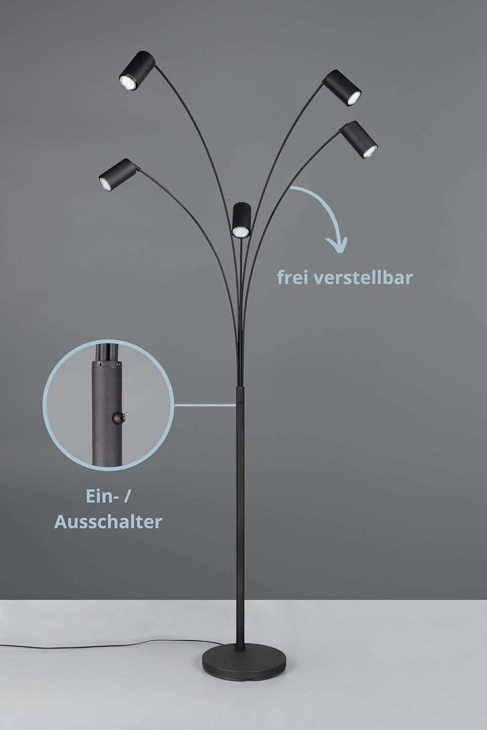 lightling Stehlampe Julie, ohne Leuchtmittel, inkl. Ein- und Ausschalter, IP20 Indoor