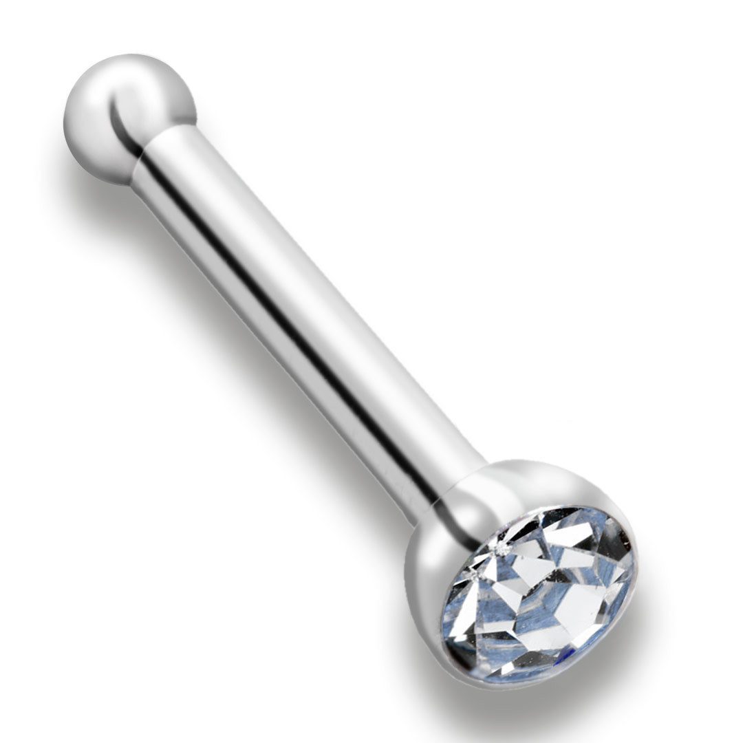 Nasenpiercing Nasenring Nasenstecker 2mm Transparentstein (5 Stück)