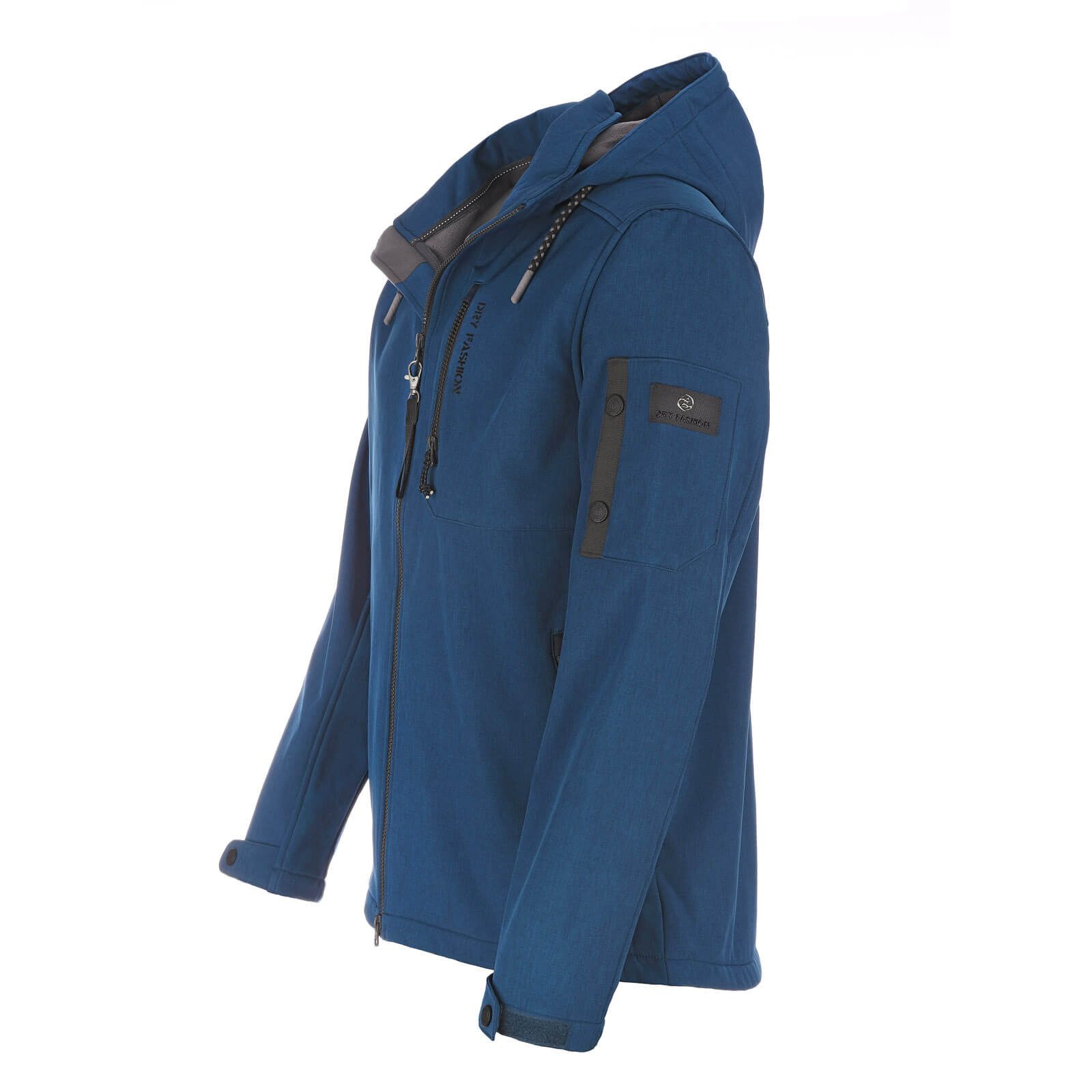 Dry Fashion Softshelljacke Wangerooge Herren Jacke Wangerooge mit Fleece-Innenfutter und abnehmbarer Kapuze