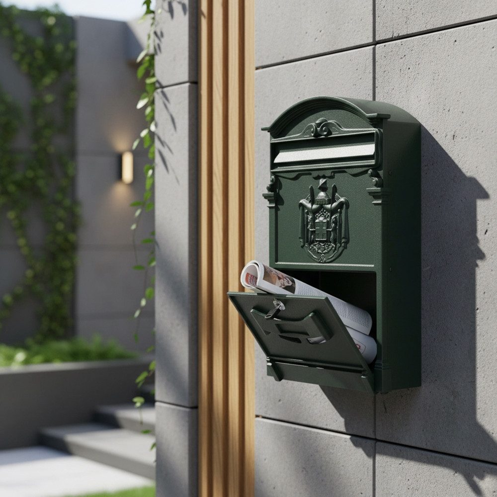 Melko Wandbriefkasten Nostalgie Briefkasten Postkasten Antik Wandmontage Briefkastenanlage (Stück), inkl. 2 Schlüssel