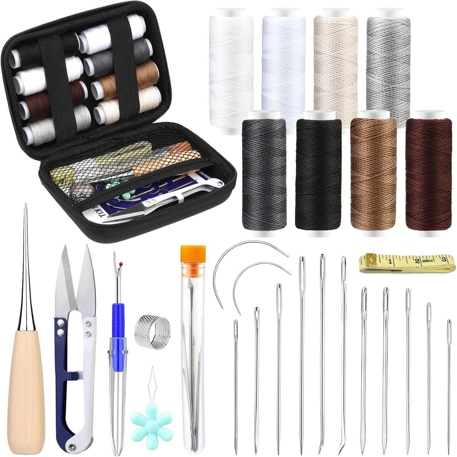 LuxusKollektion Nähnadeln Leder-Nähset 29-teiliges Nähgarn-Set Lederpolster-Reparatur-Set