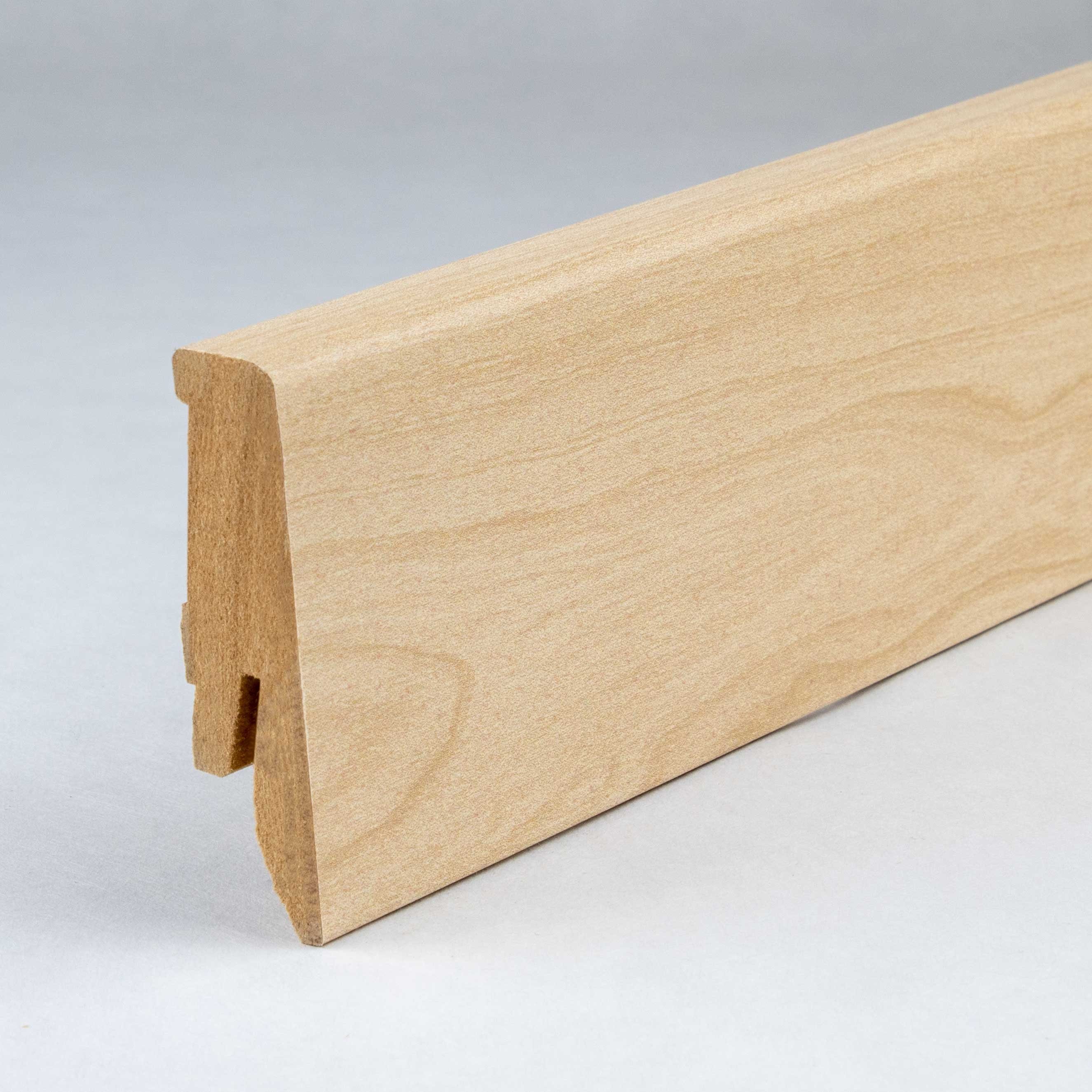 PROVISTON Sockelleiste MDF, 18 x 58 x 2500 mm, Ahorn, Fußleiste, MDF foliert, L: 250 cm