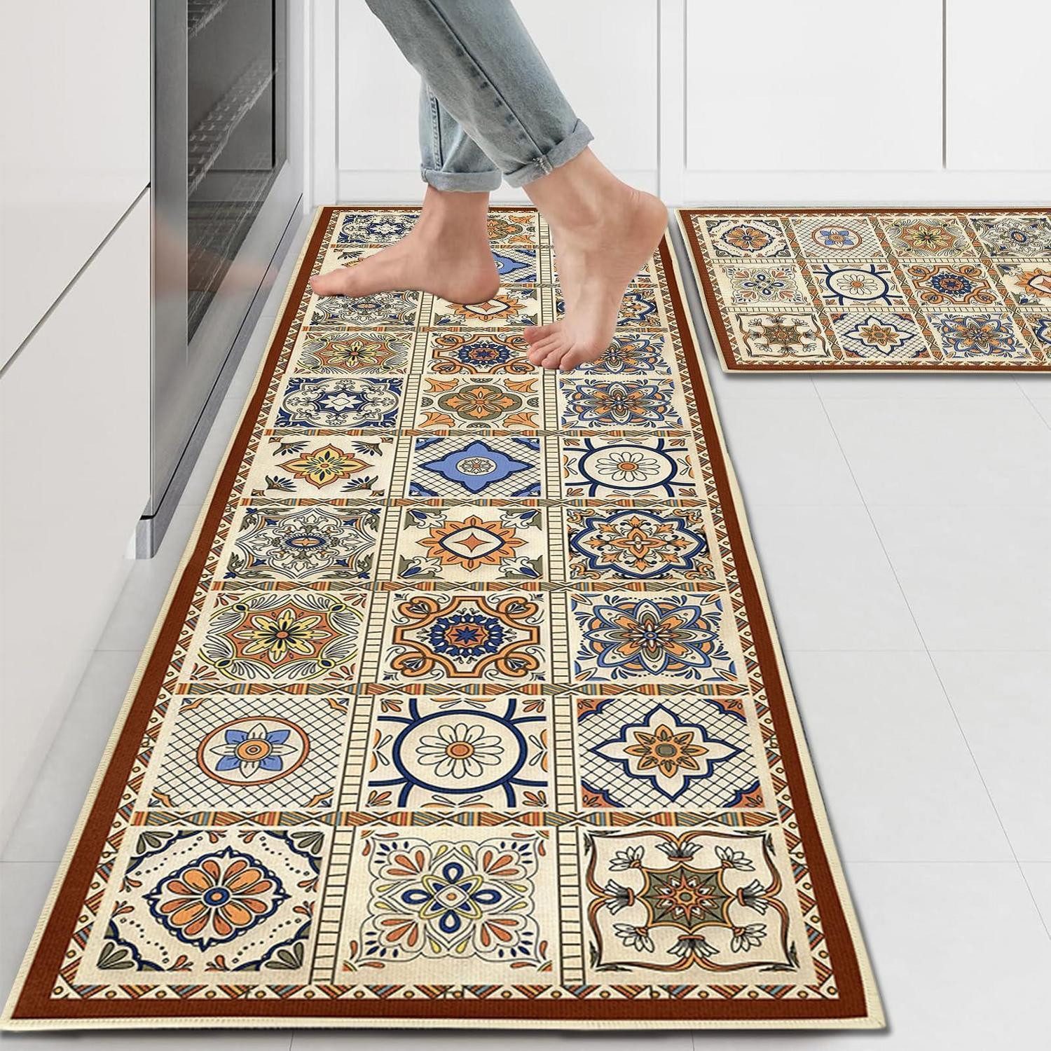 LuxusKollektion Küchenläufer Küchenteppich-Set 2tlg. 40x120/40x60cm Rutschfest, rechteckig, Höhe: 6 mm