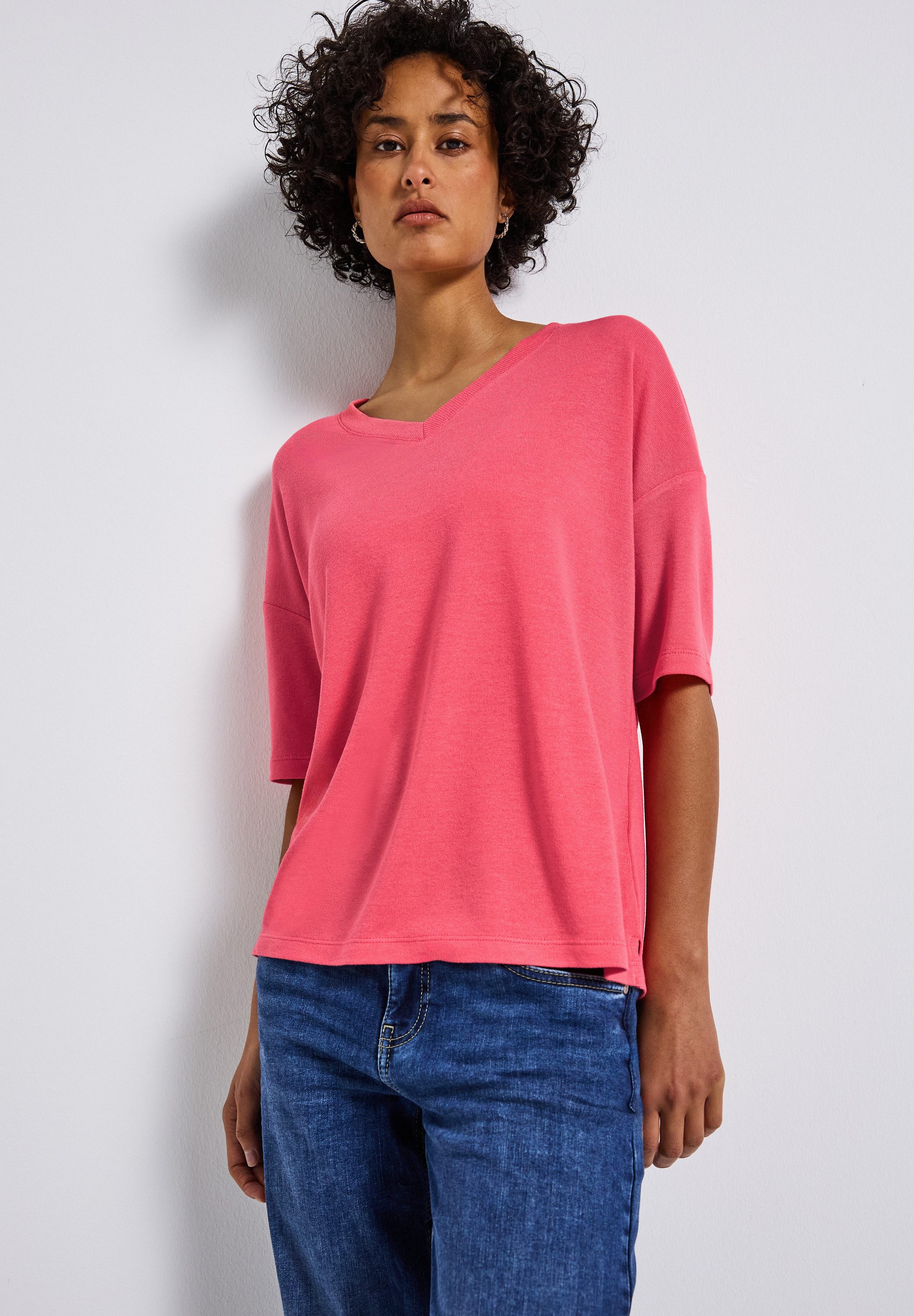 STREET ONE T-Shirt mit V-Ausschnitt und günstig online kaufen