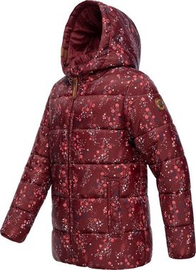 Ragwear Winterjacke Roxanka Flowers stylische Mädchen Winter Steppjacke mit floralem Print