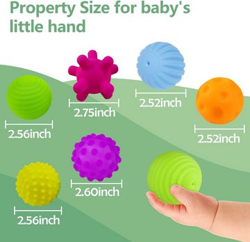 Fivejoy Greifspielzeug Baby Sensorik Spielzeug, Infant Sensory, Tactile Sensory Softball (6-tlg., Squeeze Ball Texture Multi Massage Soft Bälle Set), Montessori Baby Spielzeug, Sortier & Stapelspielzeug Geschenke