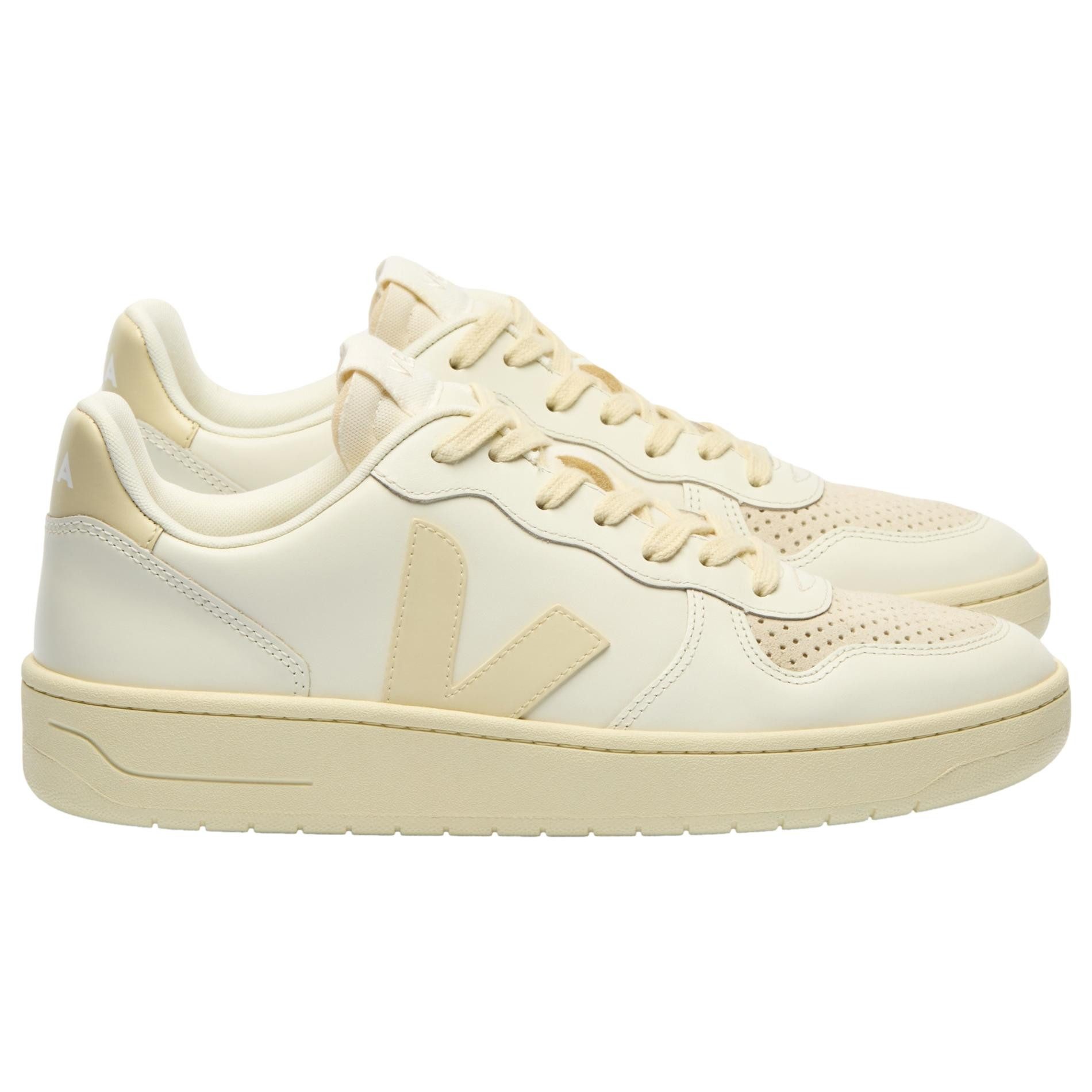 VEJA Damen-Sneaker V-10 Prime Leather Pure Calcaire Sneaker