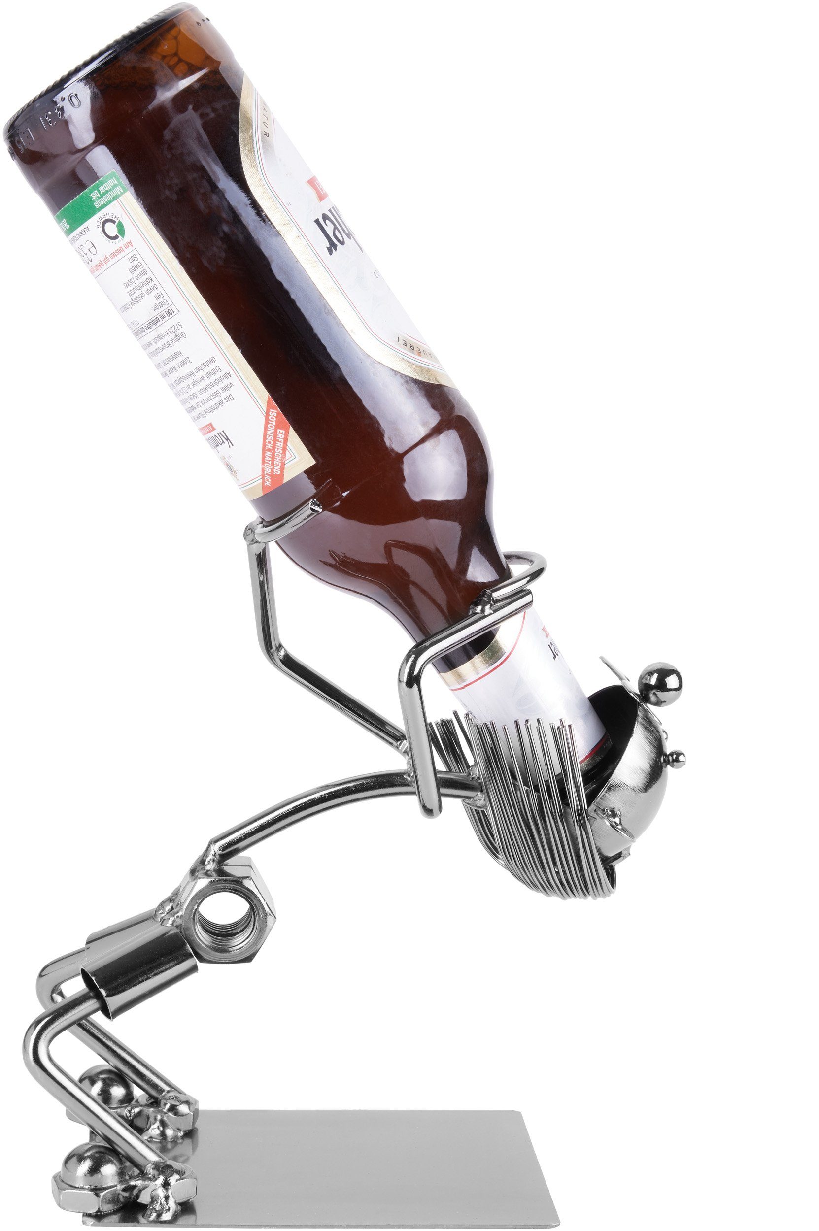 BRUBAKER Weinflaschenhalter Lustiger Trinker - Geschenk für Papa, (Bierhalt günstig online kaufen