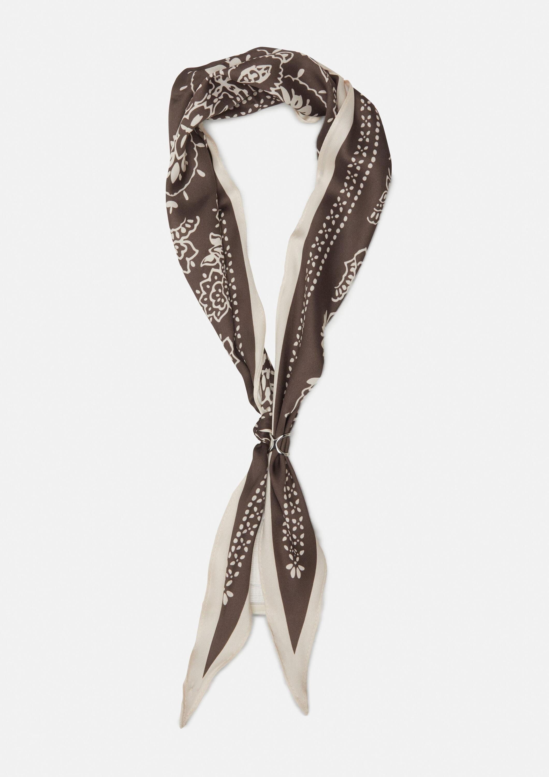 comma Schal Tuch, Seiden-Mix-Tuch mit Schmuckring
