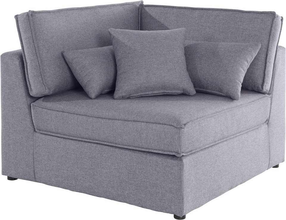 RAUM.ID Sofa-Eckelement Florid, Teil eines Modulsofas, fester Sitzkomfort,  auch in Cord, Individuell zu kombinieren - fest montierbar an andere Module