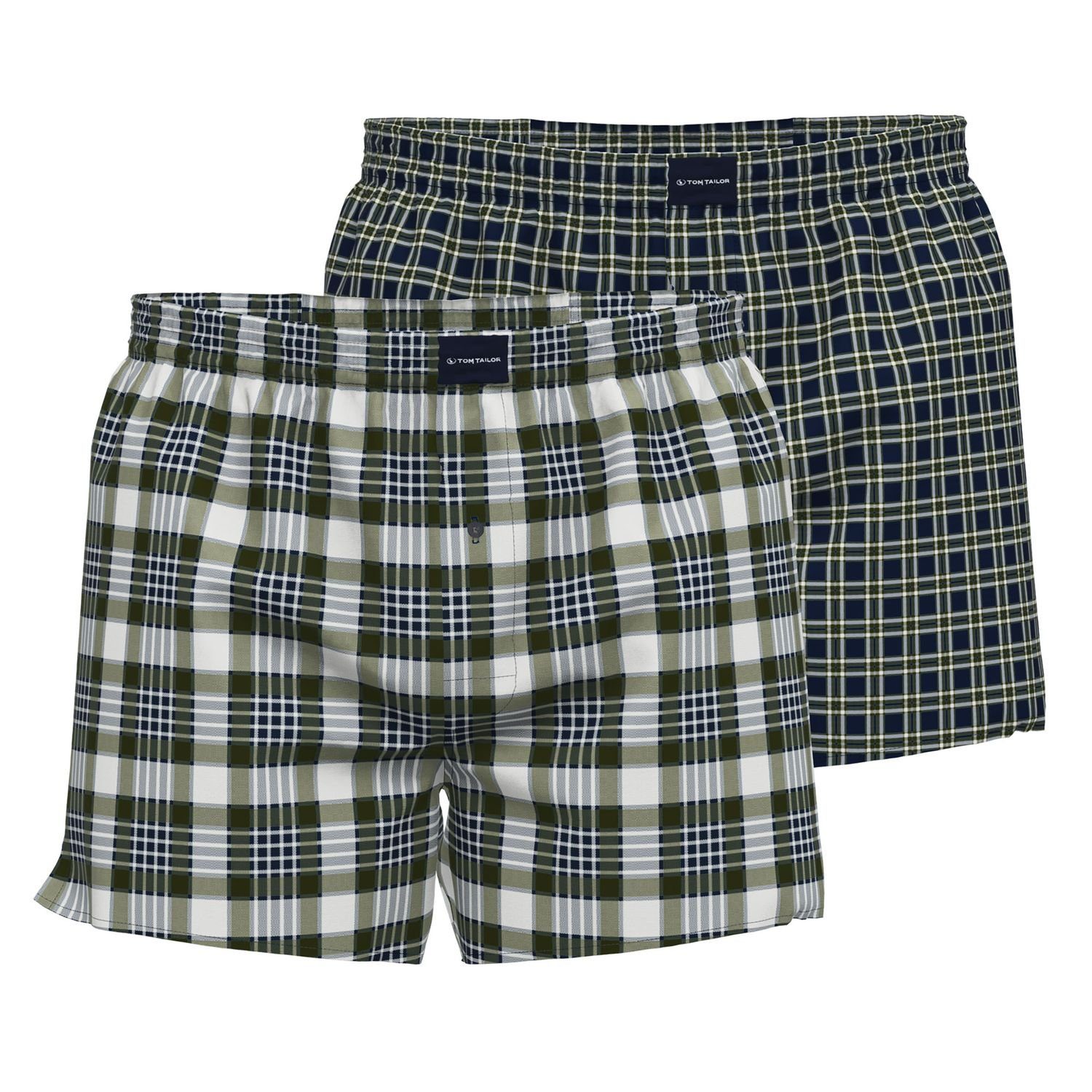 TAILOR Knopfleiste 2er TOM Webboxer Boxershorts (2-St) grün Dakota Pack im mit