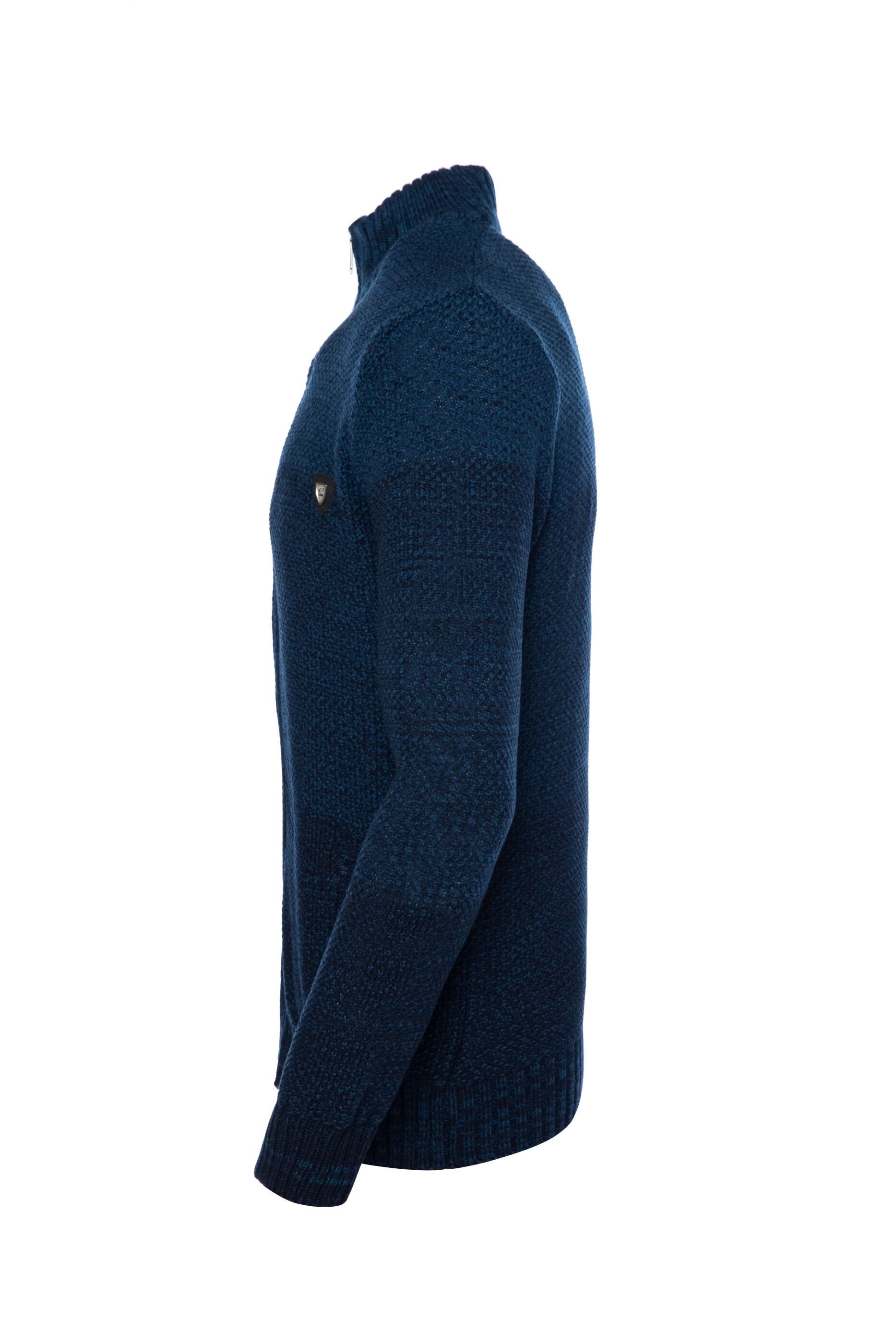 Stehkragen Farbverlauf CARISMA mit mit Stehkragen Indigo Strickjacke Strickjacke und