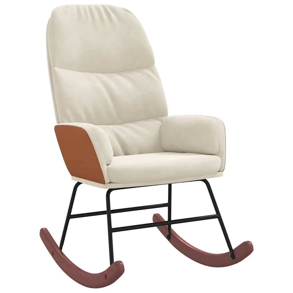 vidaXL Schaukelstuhl Schaukelstuhl Samt Creme (1 günstig online kaufen