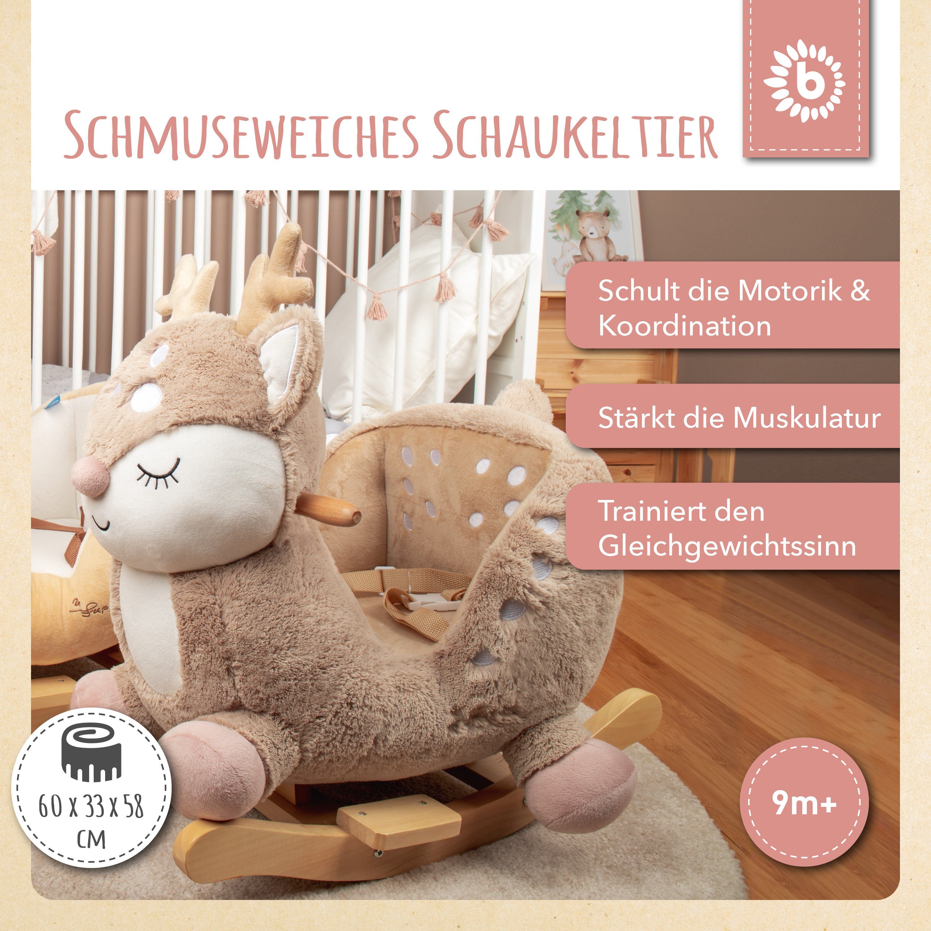 Schaukelpferd Bieco Plüsch Schaukeltier Reh, 60 günstig online kaufen
