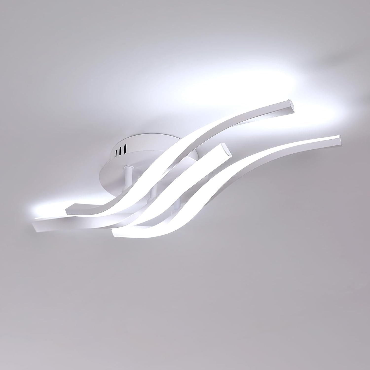 Riserva Deckenleuchten LED Deckenleuchte 24W Weiß Modern 3-line Design Aluminium, LED wechselbar