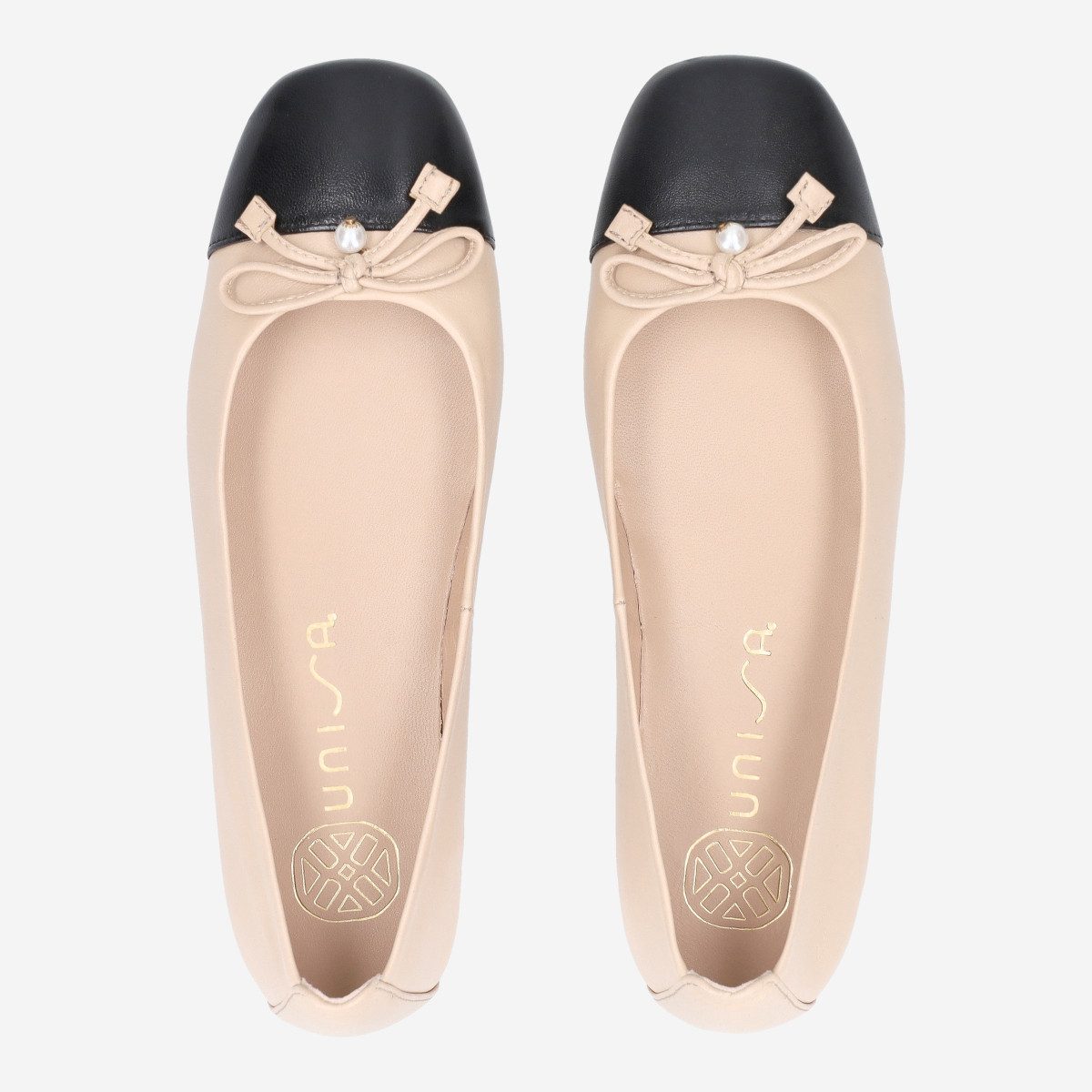 Unisa Unisa BELLE_NTO SKIN/BLACK, Ballerina, Beige kombiniert, Damen Ballerina