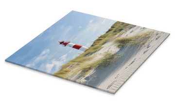 Posterlounge Acrylglasbild Jan Christopher Becke, Roter Leuchtturm am Nordseestrand, Maritim Fotografie