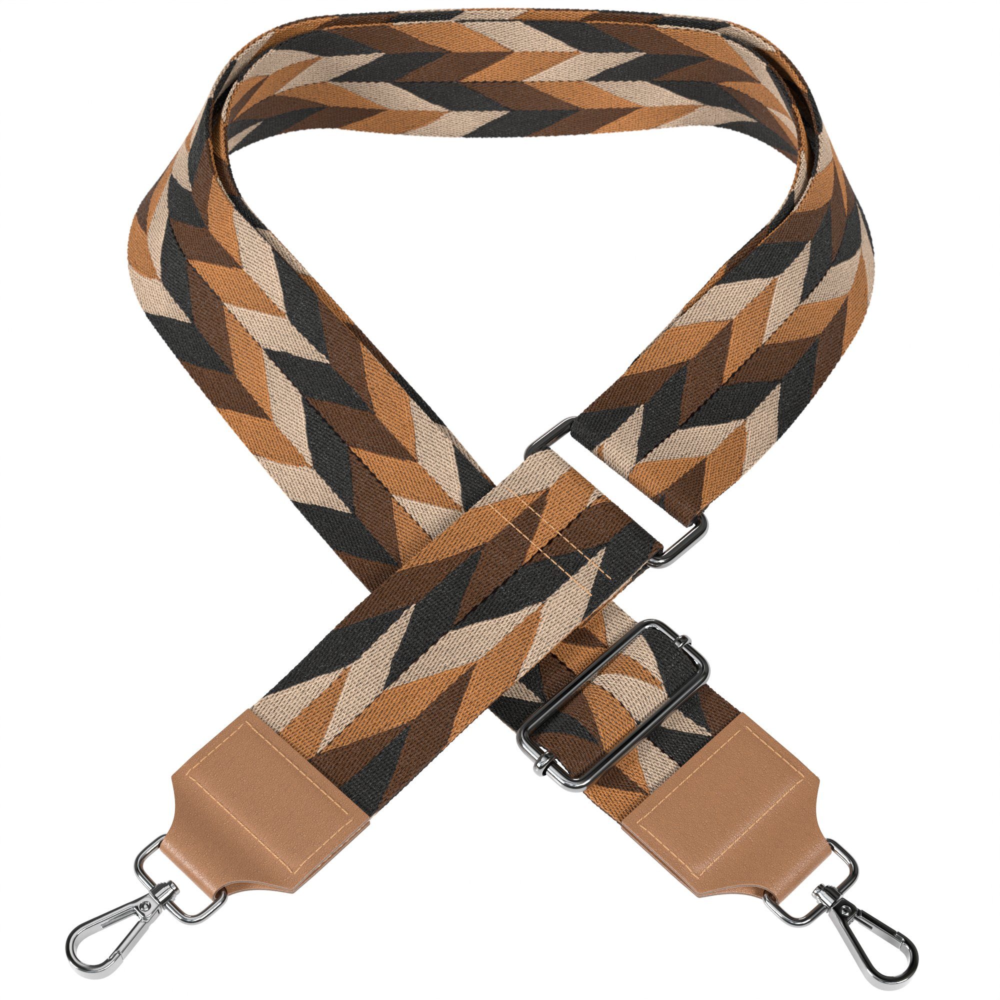 EAZY CASE Schulterriemen Schultergurte für Taschen gemustert Schulterriemen Taschenband Schultergurt Band zum Wechseln Tasche Braun