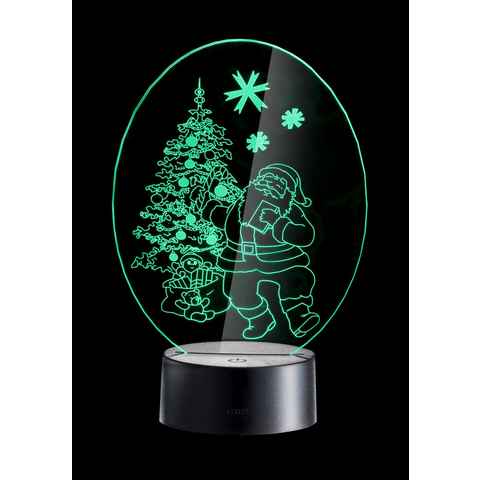 kamelshopping LED-Dekofigur LED Deko Acryl Leuchte im Weihnachtsmotiv, Timerfunktion, 10 LEDs, 7 Farben oder Farbwechsel-Modus
