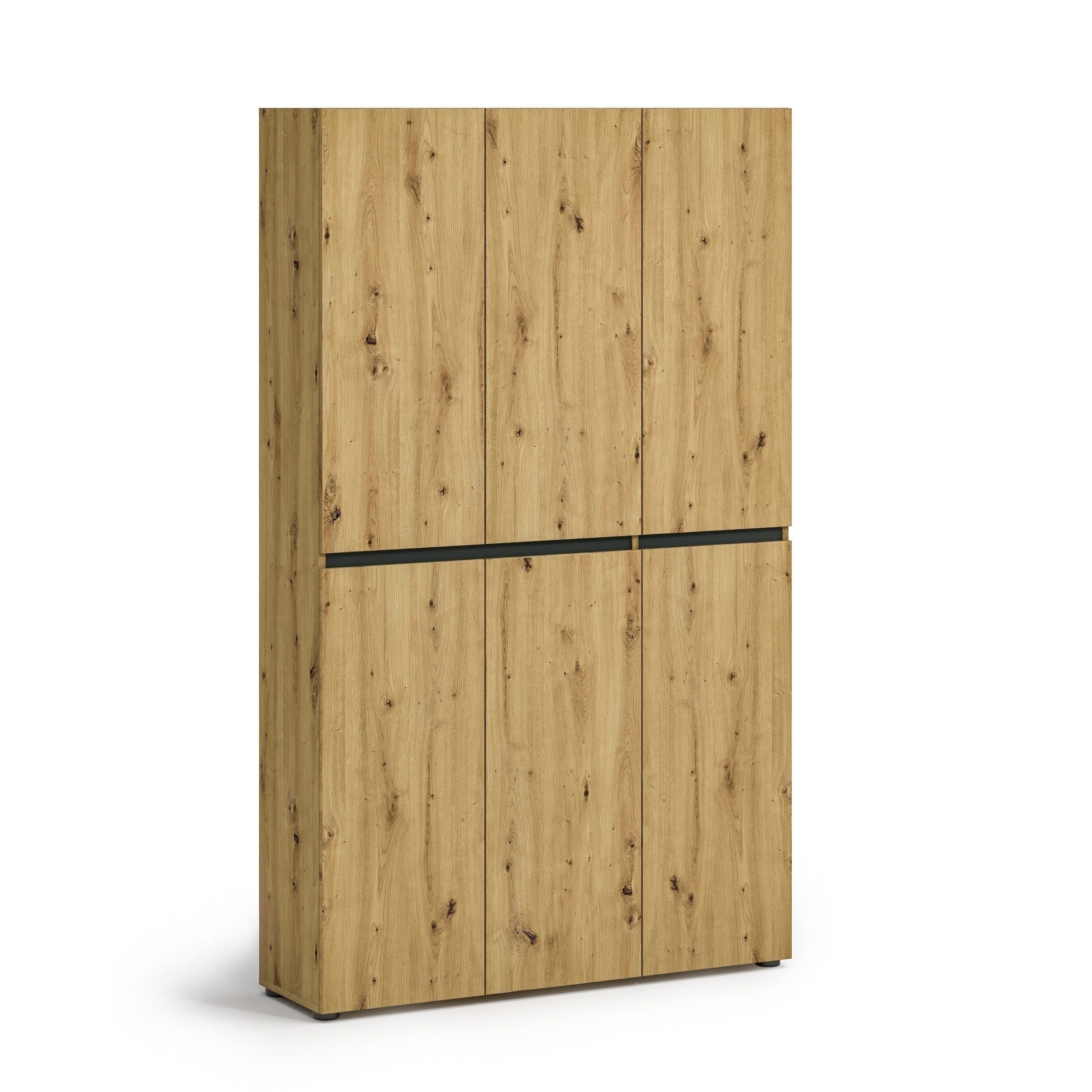 KITALY Schuhschrank in Artisan Eiche - 120x200x34cm (BxHxT)