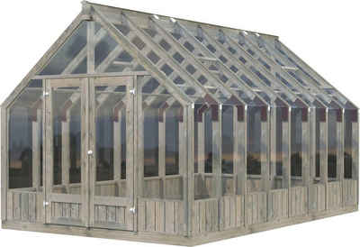 Palmako Gewächshaus E_milia, BxTxH: 300 x 483 x 288 cm, 4 mm Wandstärke, 13,8 m², inklusive automatische Dachentlüftung