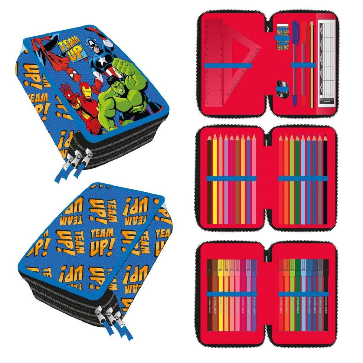 MARVEL Federmäppchen Avengers Schüleretui Kinder Federmappe Freizeit Geschenkartikel