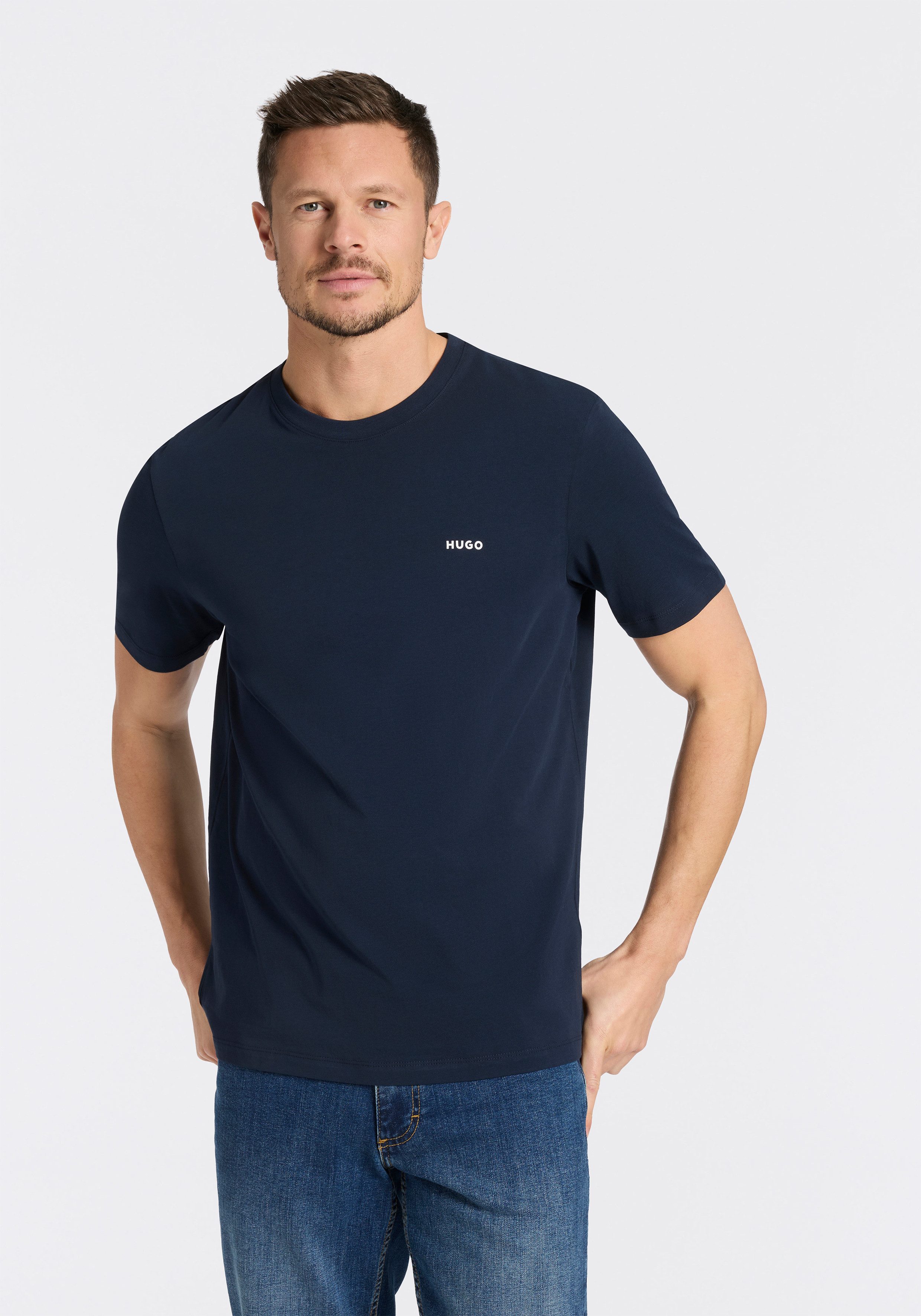 HUGO T-Shirt Dero Rundhalsausschnitt, Regular Fit, Basic Must Have günstig online kaufen