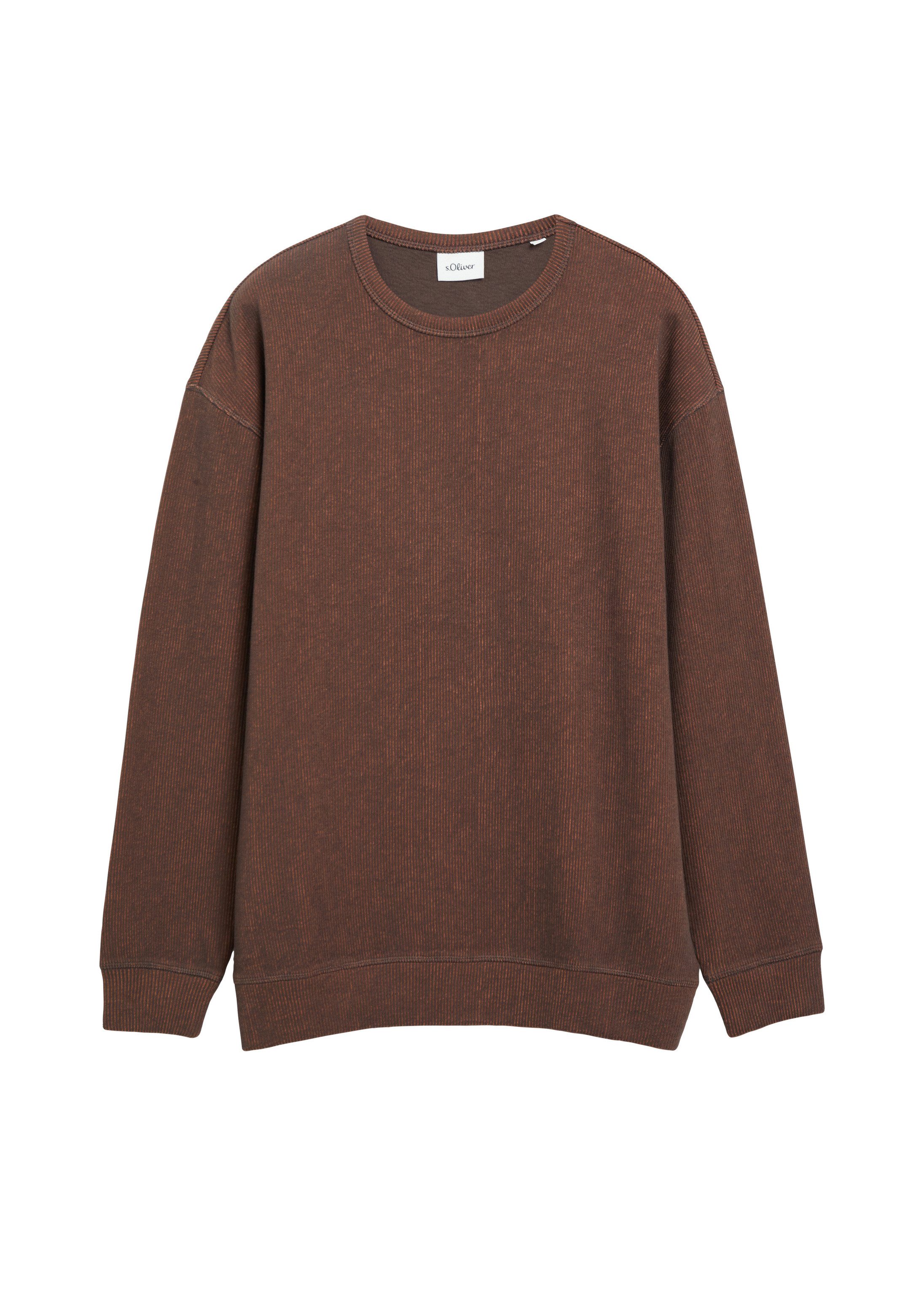 s.Oliver Sweatshirt Sweatshirt Sweatshirt im Modern Fit mit Rippstruktur