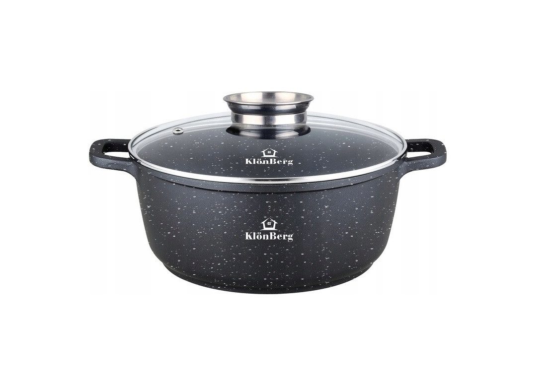 KlönBerg Topf-Set Steinbeschichteten Töpfen in verschiedenen Größen mit niedrigen Töpfen, Aluminiumguss, Aluminium, Keramik, Edelstahl (Passt in jede Küche! 1.2 – Bild 4 von 5