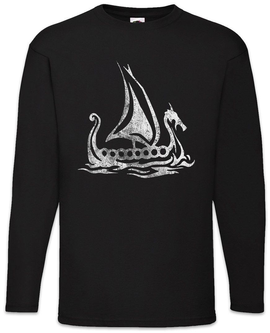 Langarmshirt Viking Ship IV Langarm T-Shirt Drachenboot Runen Walhalla Odin Thor