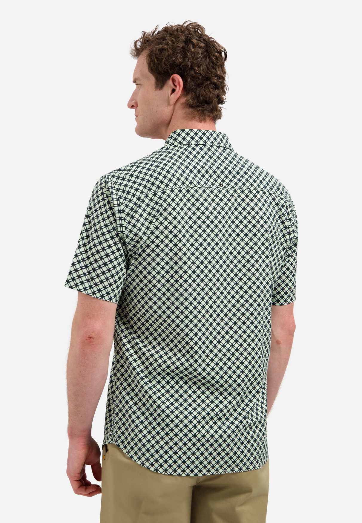 NO EXCESS Kurzarmhemd Shirt Short Sleeve Stretch Allover - Kurzarmhemd Herren