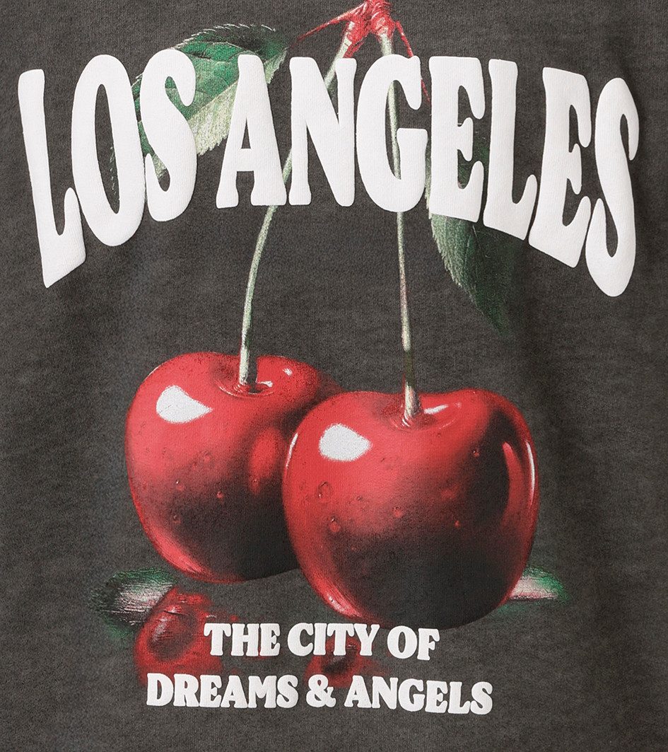 Aniston CASUAL Sweatshirt mit knackigen Kirschen und Schriftzügen bedruckt
