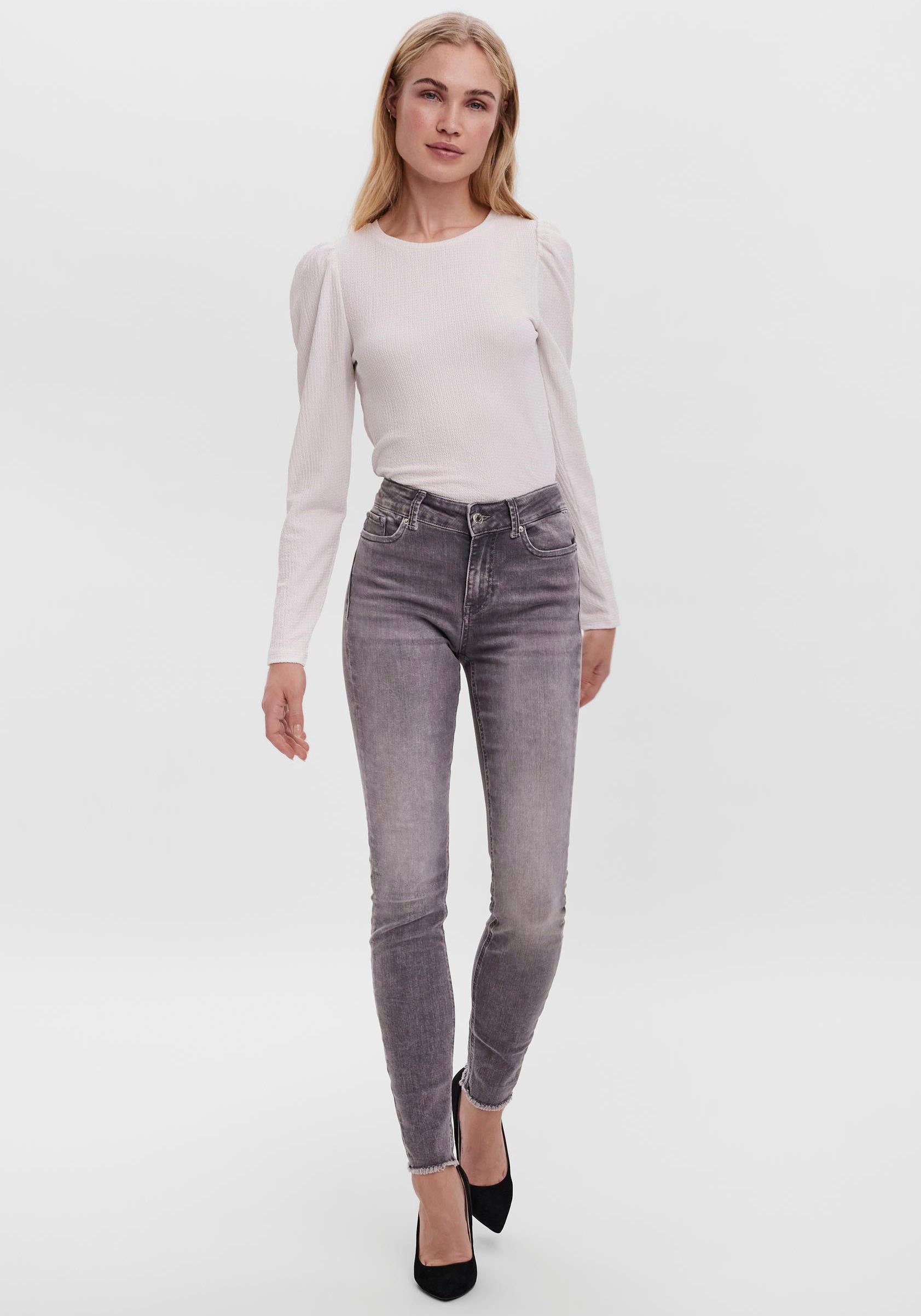 Damen Jeans Vero Moda Skinny-fit-Jeans VMPEACH MR SKINNY ANK CUT