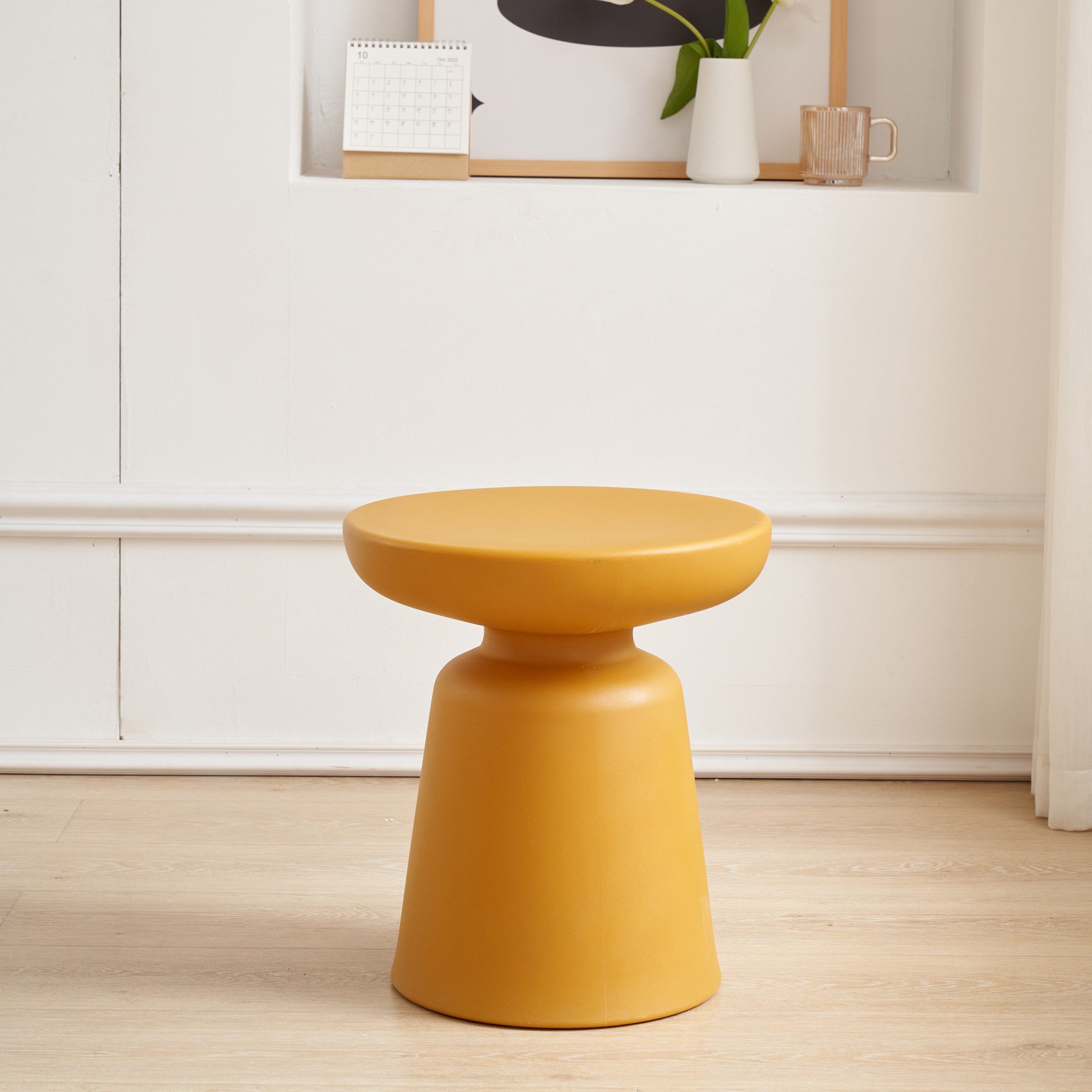 en.casa Beistelltisch, »Posio« Sofatisch 44xØ40 cm Kunststoff rund Pilzform günstig online kaufen