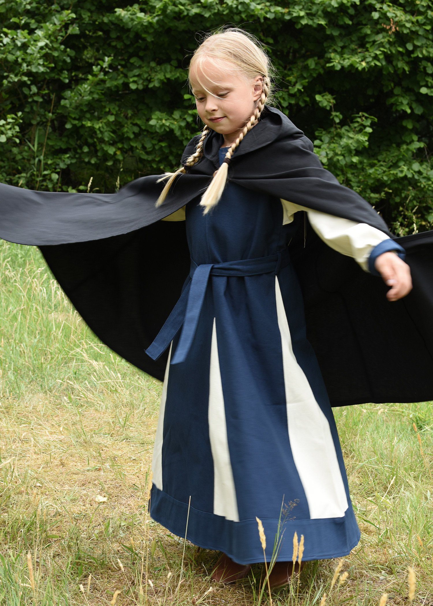 Battle Merchant Ritter-Kostüm Kinder Mittelalter-Umhang Paul, schwarz