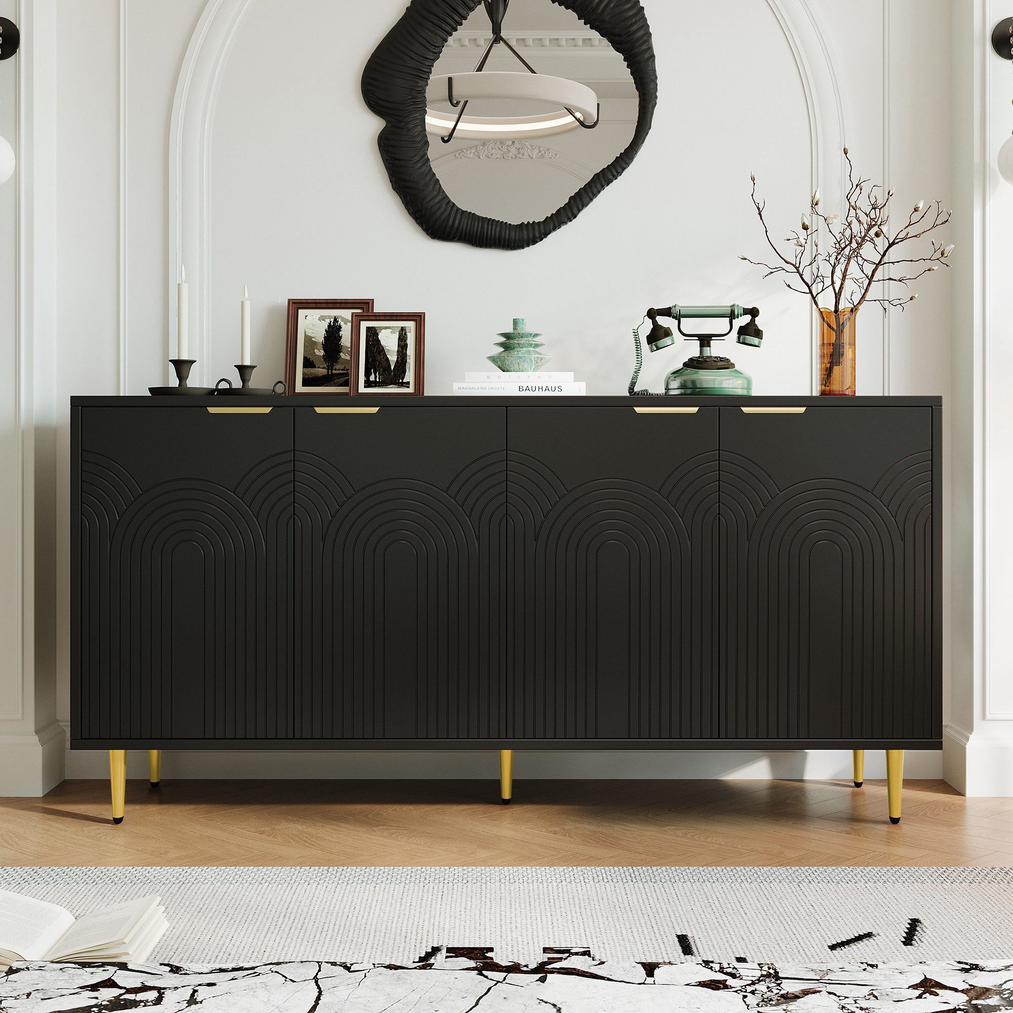 OKWISH Sideboard Aufbewahrungsschrank,Standschrank (Elegantes Sideboard mit günstig online kaufen
