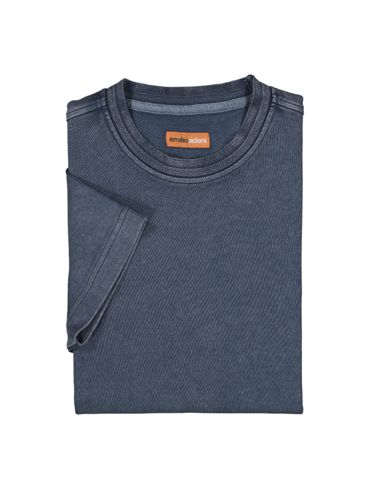emilio adani T-Shirt Herren T-Shirt mit Farbeffekt, Indigoblau