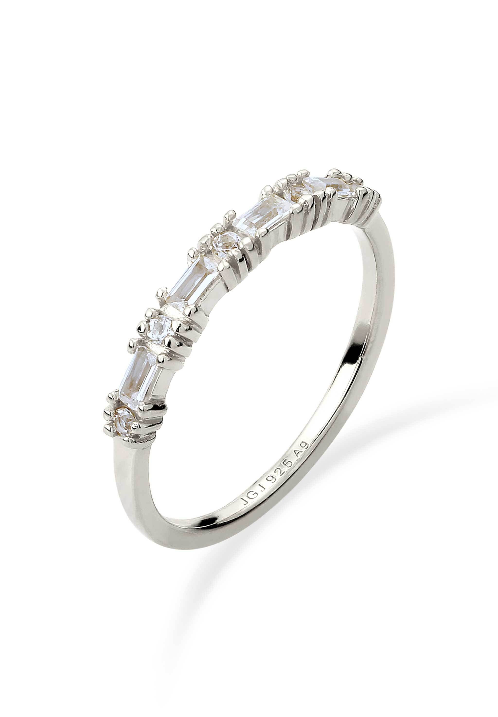Fingerring Verlobungsring Topas Weiß 925 Sterling Silber