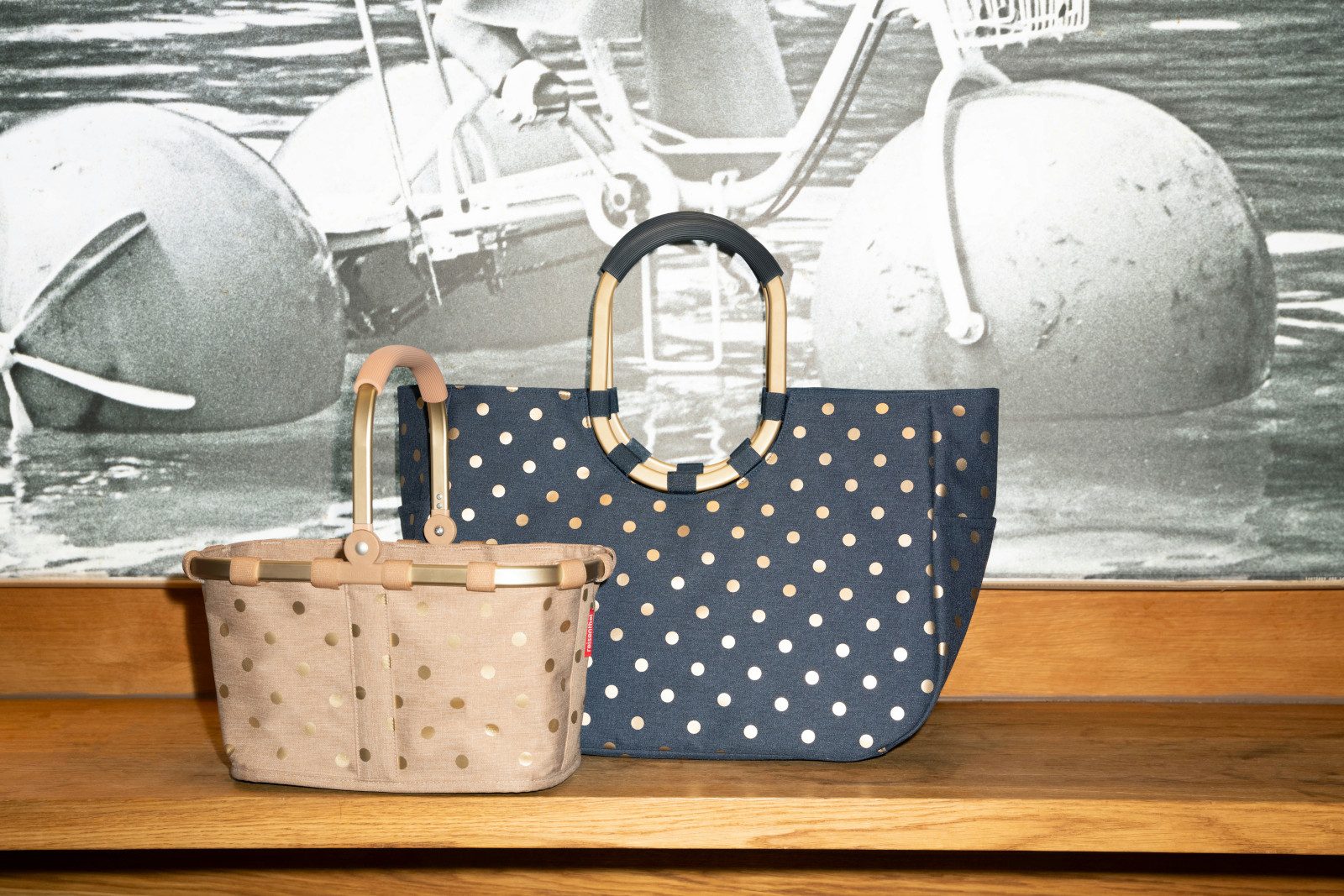 REISENTHEL® Einkaufskorb carrybag XS frame metallic dots coffee – Bild 4 von 5