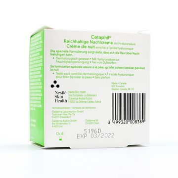 Cetaphil Nachtcreme CETAPHIL reichhaltige Nachtcreme mit Hyaluronsäure 48 g